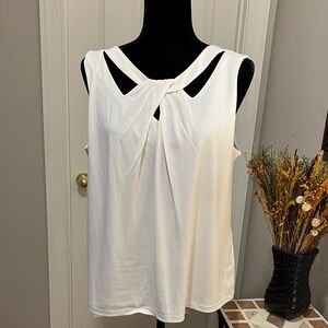 Nine West Winter White Sleeveless Top, Size L